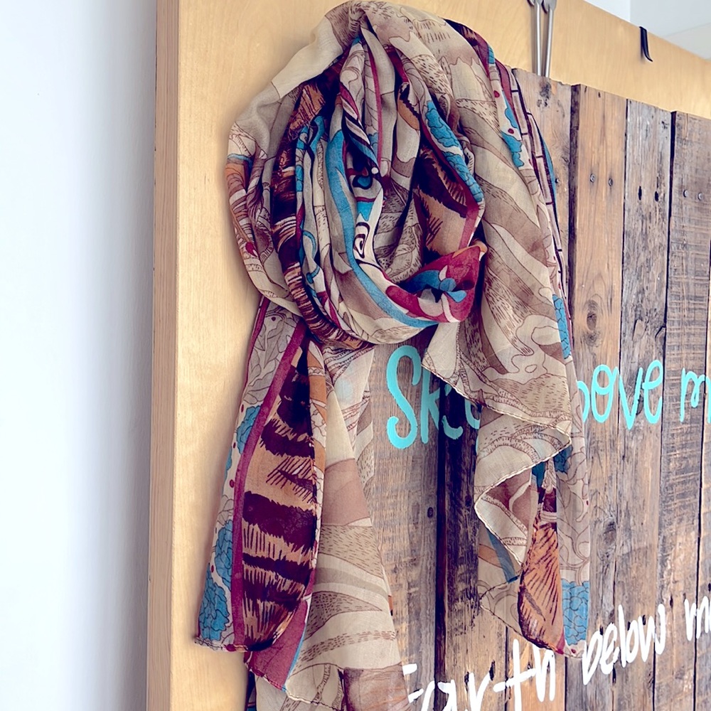 Lightweight multi color scarf